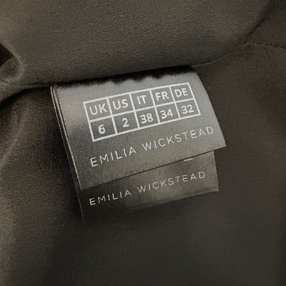 Emilia Wickstead Womens Midi Hailey Dress Cream Brown Floral Georgette Size 2 - Picture 9 of 10